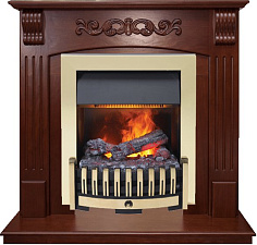 Каминокомплект Dimplex Sorrento очаг Danville Brass FB2 орех угловой Dimplex Sorrento очаг Danville Brass FB2 орех угловой