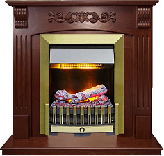 Каминокомплект Dimplex Sorrento очаг Danville Antique Brass FB2 орех угловой Dimplex Sorrento очаг Danville Antique Brass FB2 орех угловой