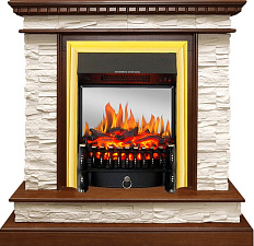 Каминокомплект Royal Flame Calgary с очагом Fobos FX M Brass дуб/сланец белый Royal Flame Calgary с очагом Fobos FX M Brass дуб/сланец белый