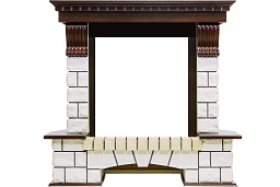 Портал Dimplex Pierre Luxe темный дуб/белый угловой 1120x800x1020 мм Dimplex Pierre Luxe темный дуб/белый угловой 1120x800x1020 мм